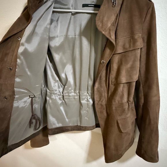 Windsor Brown Suede Moto Jacket Size 34 - Picture 8 of 9